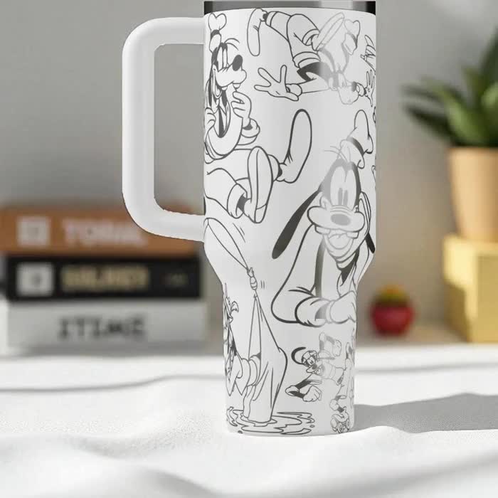 Goofy Stanley Tumbler – Engraved Cartoon Cup – Custom Disney Gift – 14oz 20oz 30oz 40oz video poster