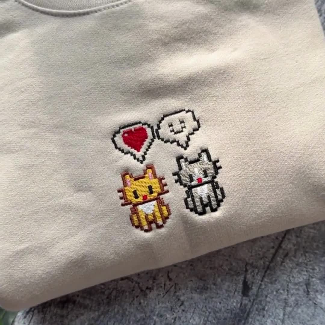 EMBROIDERED Stardew Valley Cat Sweatshirt, Perfect Gift for Gamers, Stand out with Gaming-inspired Fashion, Cozy & Cute Gaming Attire video poster