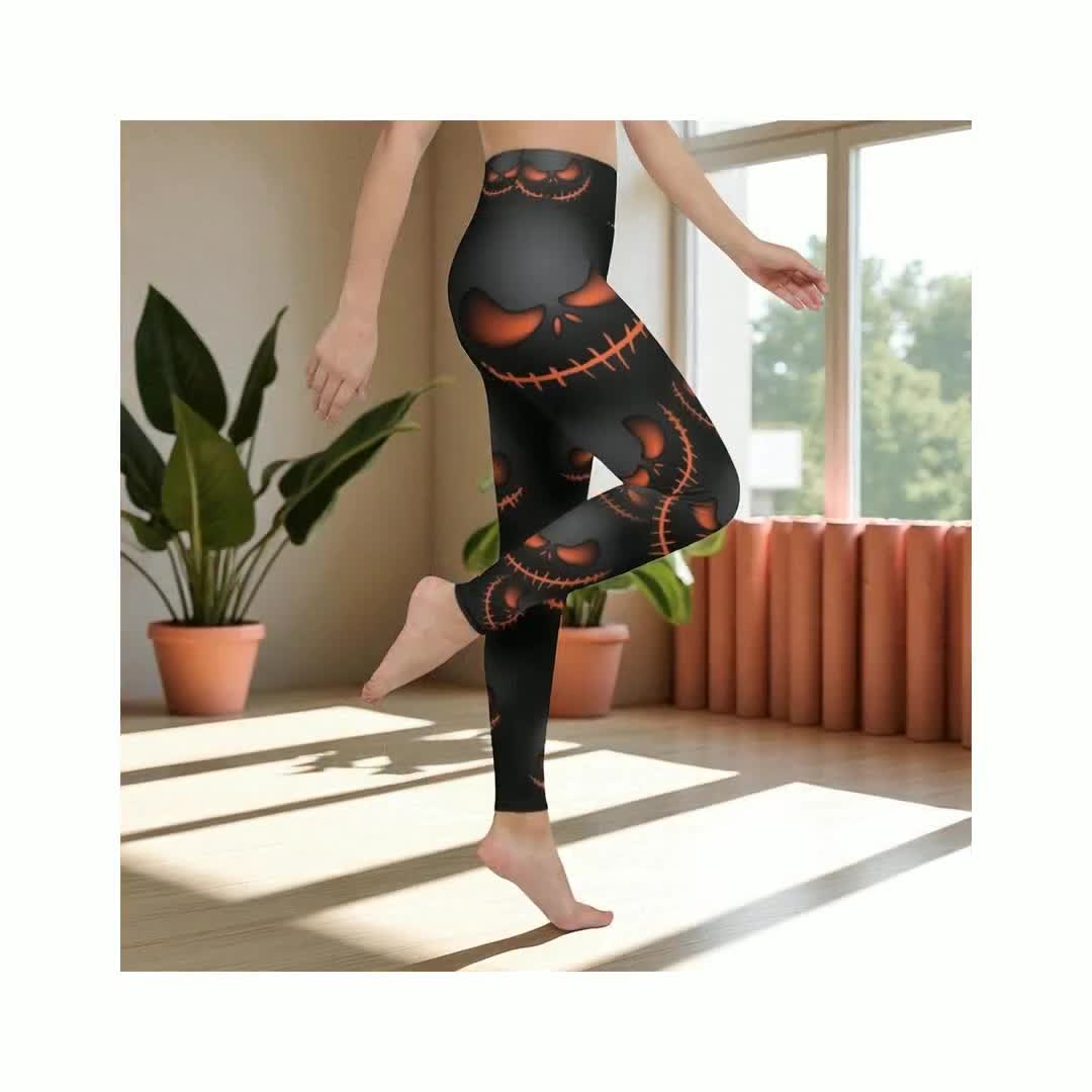 Generisch Leggings da donna in cotone colorato: collant stampati, pantaloni da yoga, a vita alta, leggings sportivi skinny, pantaloni lunghi modellanti, pantaloni sottili, pantaloni aderenti, giallo