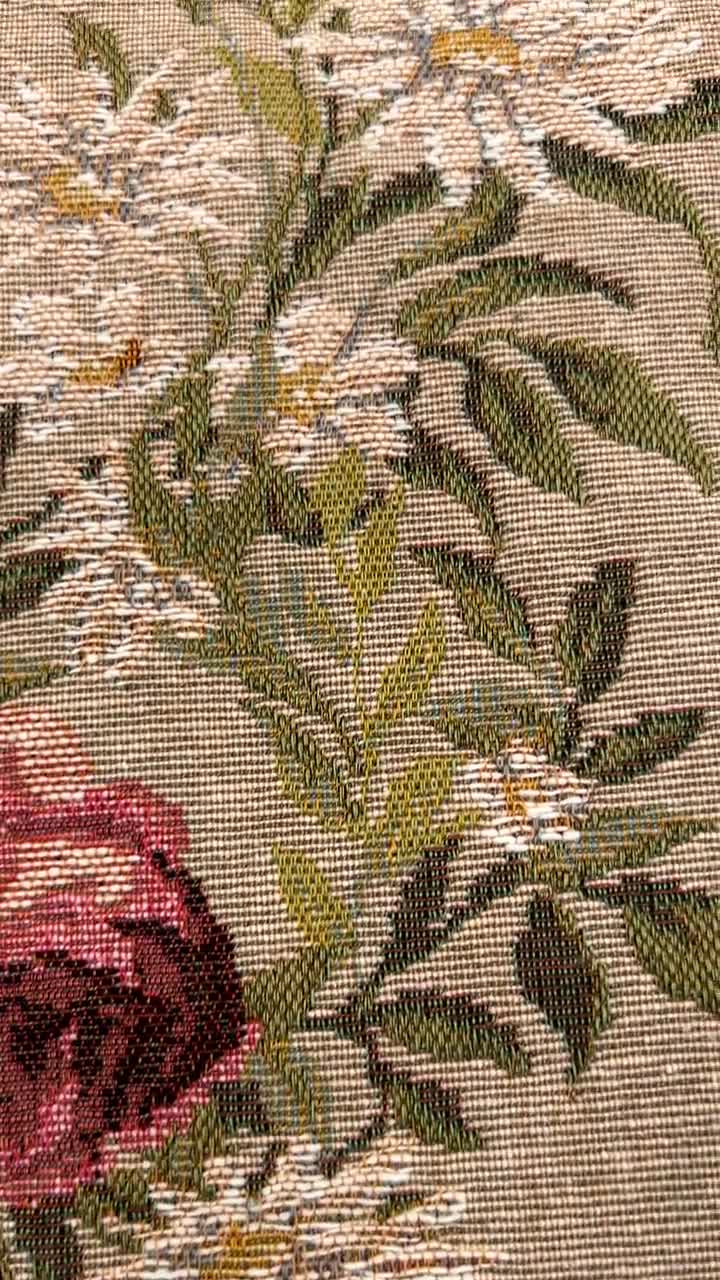 Aubusson Floral Table Runner: French Jacquard Woven Wool (71x14 inch video poster