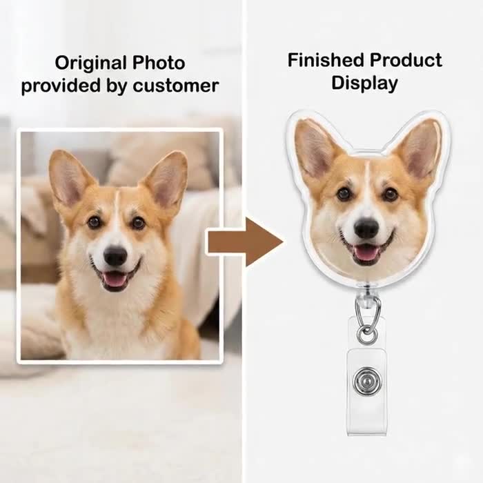 Porta credenciales personalizado para mascotas y rostros: porta credenciales de enfermera video poster