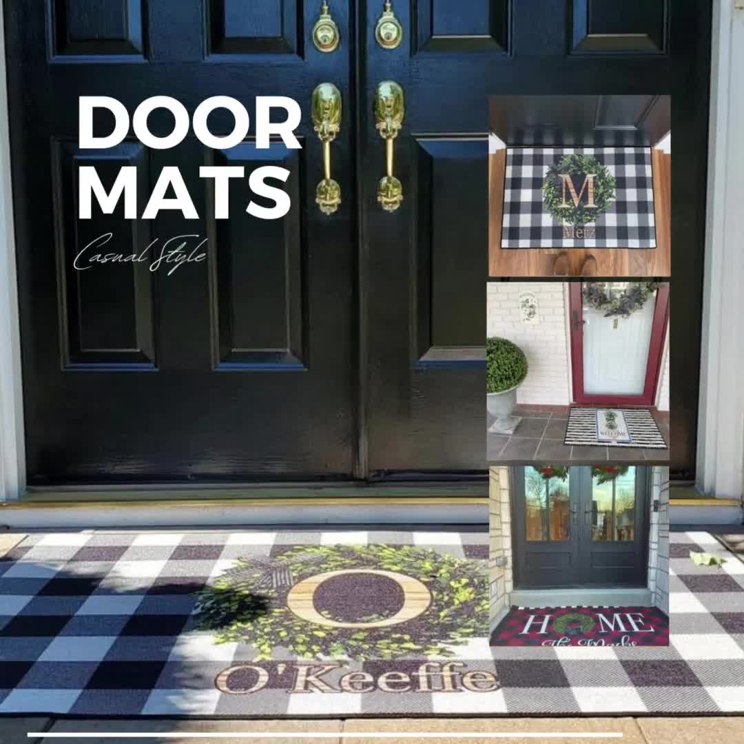 Door Mat, Outdoor Mat, Indoor Mat, Floor Mat, Entry Mat, Housewarming Gift,  Unique Gift, Farmhouse, Rustic, Outdoor Decor, Buffalo Check 