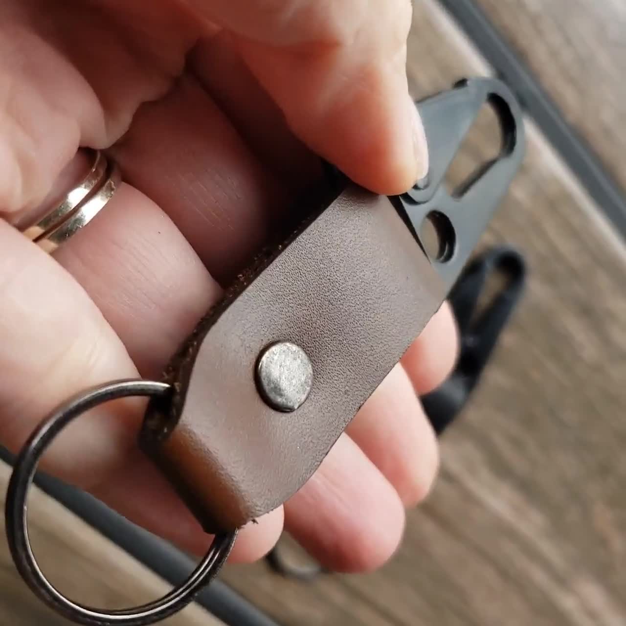 Keychain - Bottle Opener - D20 - Leather Keychain - Bottle Opener - D20 - Leather