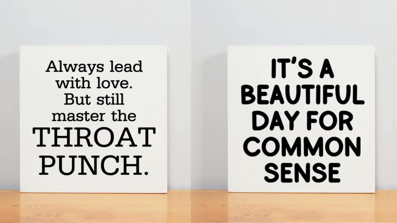 Funny Farmhouse Home Decor Mantel Wood Sign Unique Novelty Customizable Gift for Her Housewarming Office Desk Sign Snarky Motivational Quote video poster