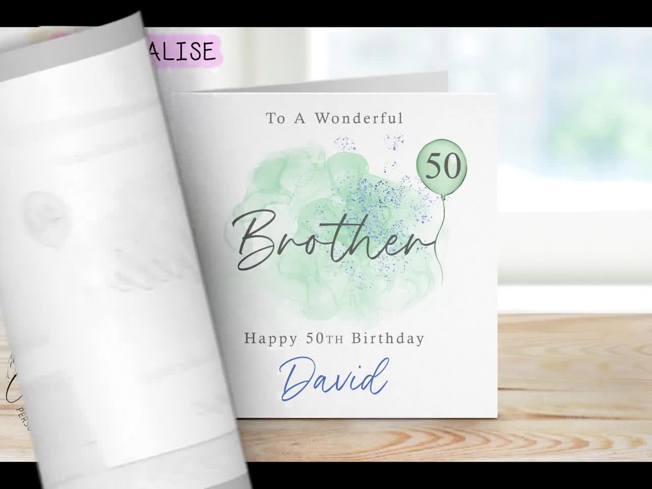 Biglietto di auguri di compleanno per cognata, design multicolore personalizzato, torte e palloncini per qualsiasi età - Italia