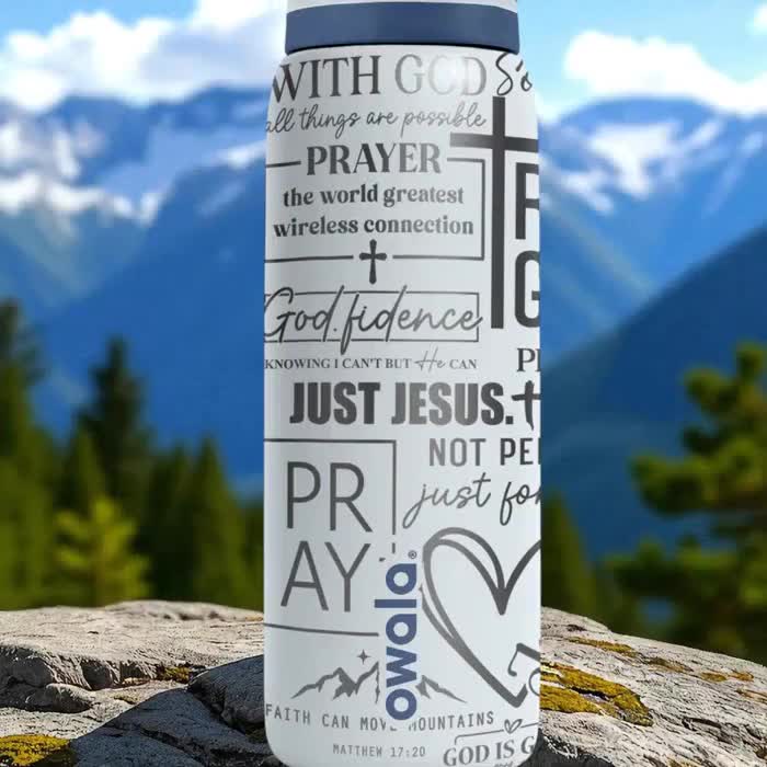 Christian Engraved Owala Tumbler – 16oz 24oz 32oz 40oz Bible Verse FreeSip Cup – Faith Gift for Her or Him video poster