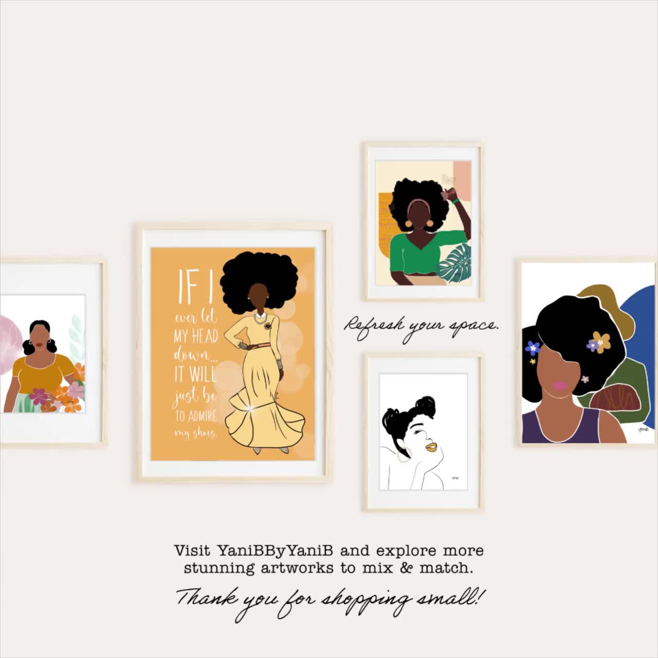  Selitiyer African Woman Quotes Wall Art Black Girl