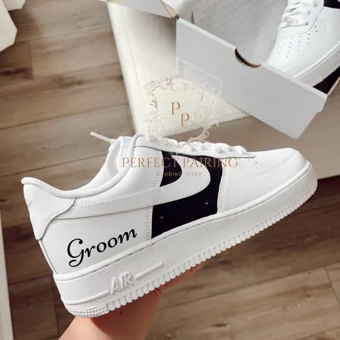 Groom Nike Air Force 1 Sneakers, Custom Wedding Shoes for Grooms with Hand-Painted video poster