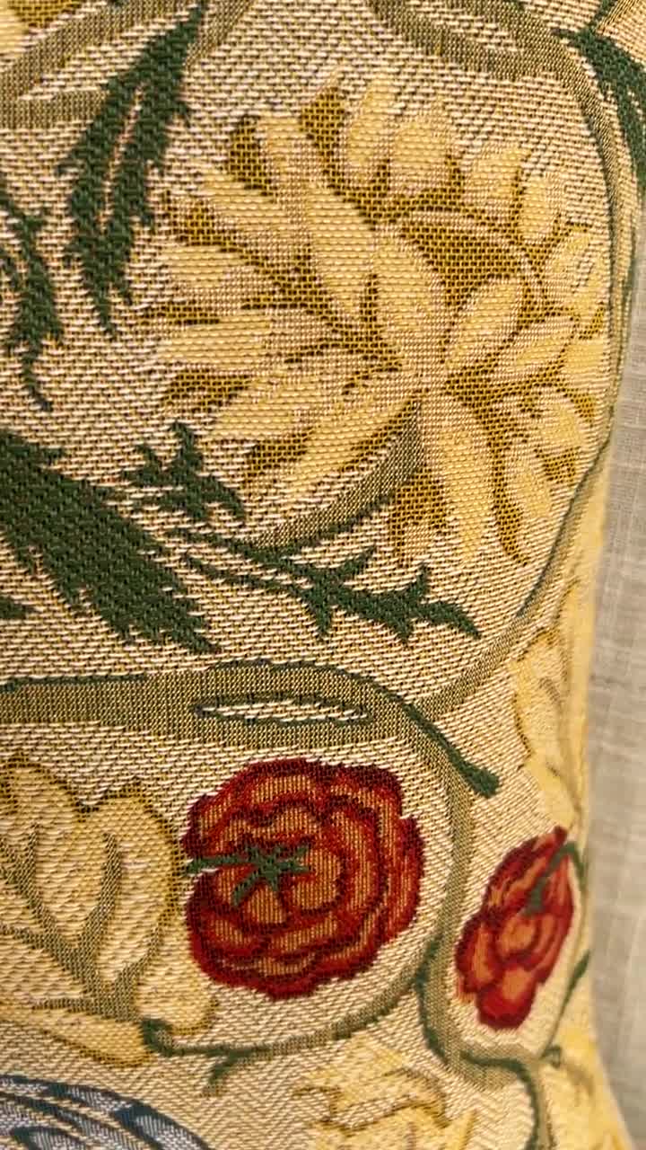 William Morris Rose Throw Pillow Cover Floral Vintage Tapestry Cushion Couch Decor 18x18 video poster