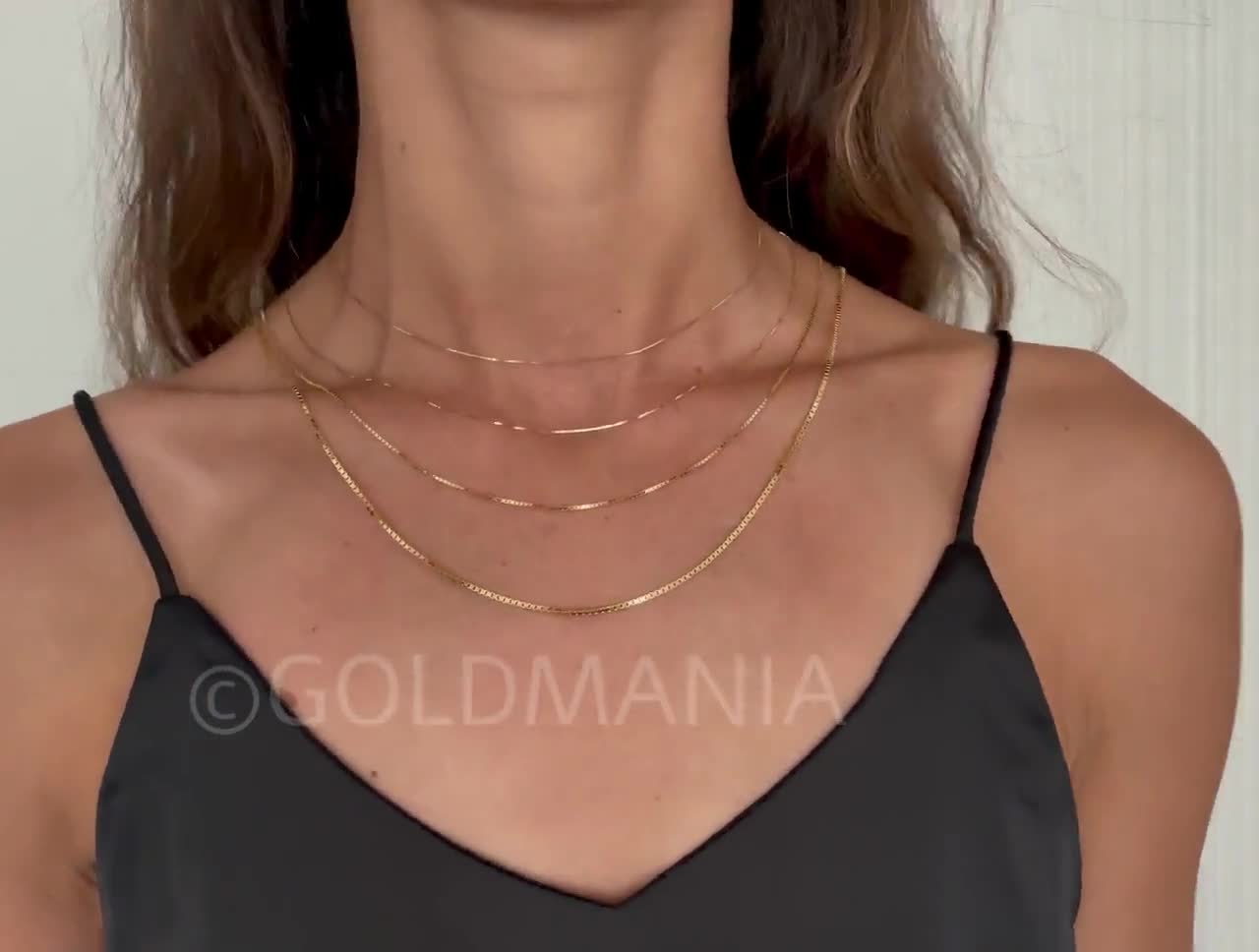Mischia Di 10 Pz Collana A Catena Flessibile In Oro Giallo 14Kt Ep 19