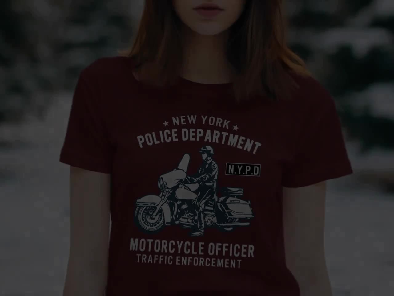 NYPD Motorcycle Officer T-shirt, Traffic Enforcement Tee, New York