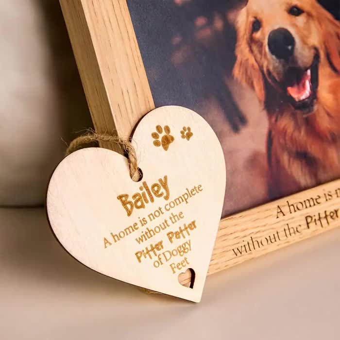 Cornice Commemorativa Per Animali Domestici: Ricordo Per Lutto Cane E Gatto – Portafoto In Legno 10x15 Cm