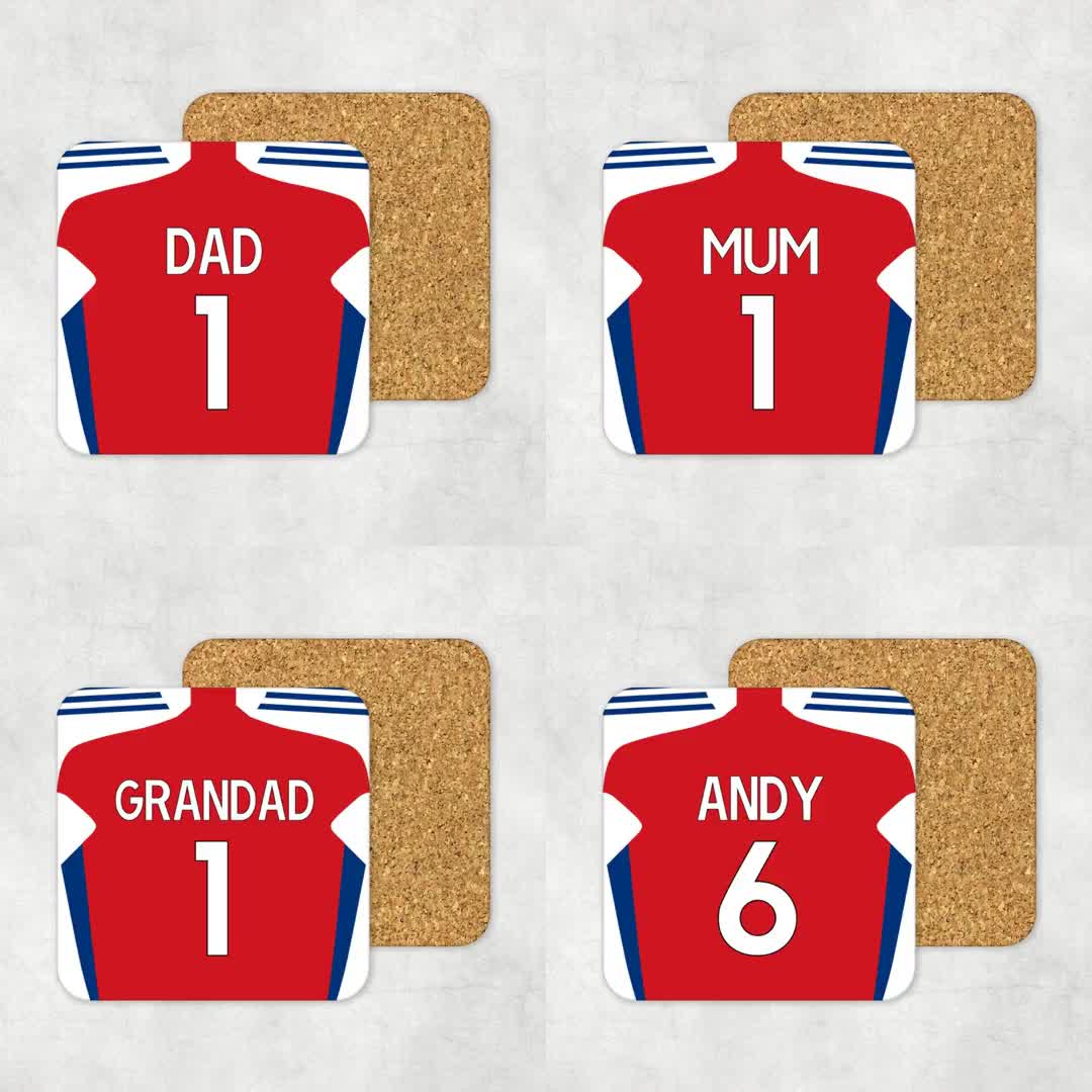 Posavasos Personalizado Estilo Arsenal Football 2025/26, 9 Cm X 9 Cm, MDF Con Base De Corcho, Regalo Para Aficionados Al Fútbol