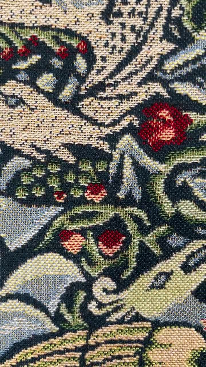 William Morris Tapestry Pillow Cover: Peacock and Dragon Woven Cushion (16x16) video poster