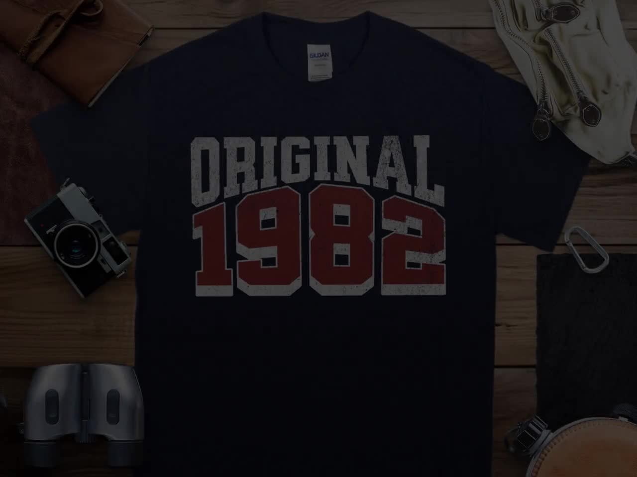 Custom 1982 Birthday T-Shirt For Men - Built In 1982 Vintage Year Gift - View #2
