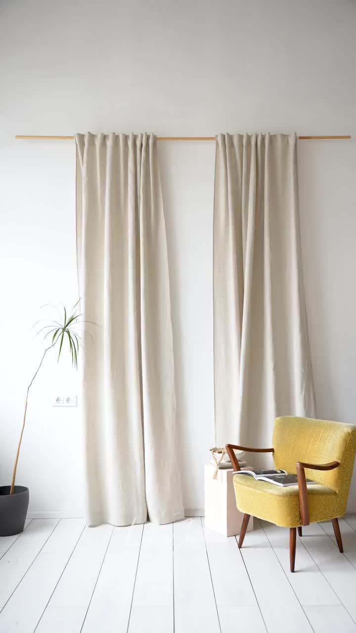 55 In/140 Cm Wide Ice Blue Tab Top Linen Curtain & Drape Online, Custom  Curtain Panel, Custom Size, Extra Long Curtain Panel -  Canada