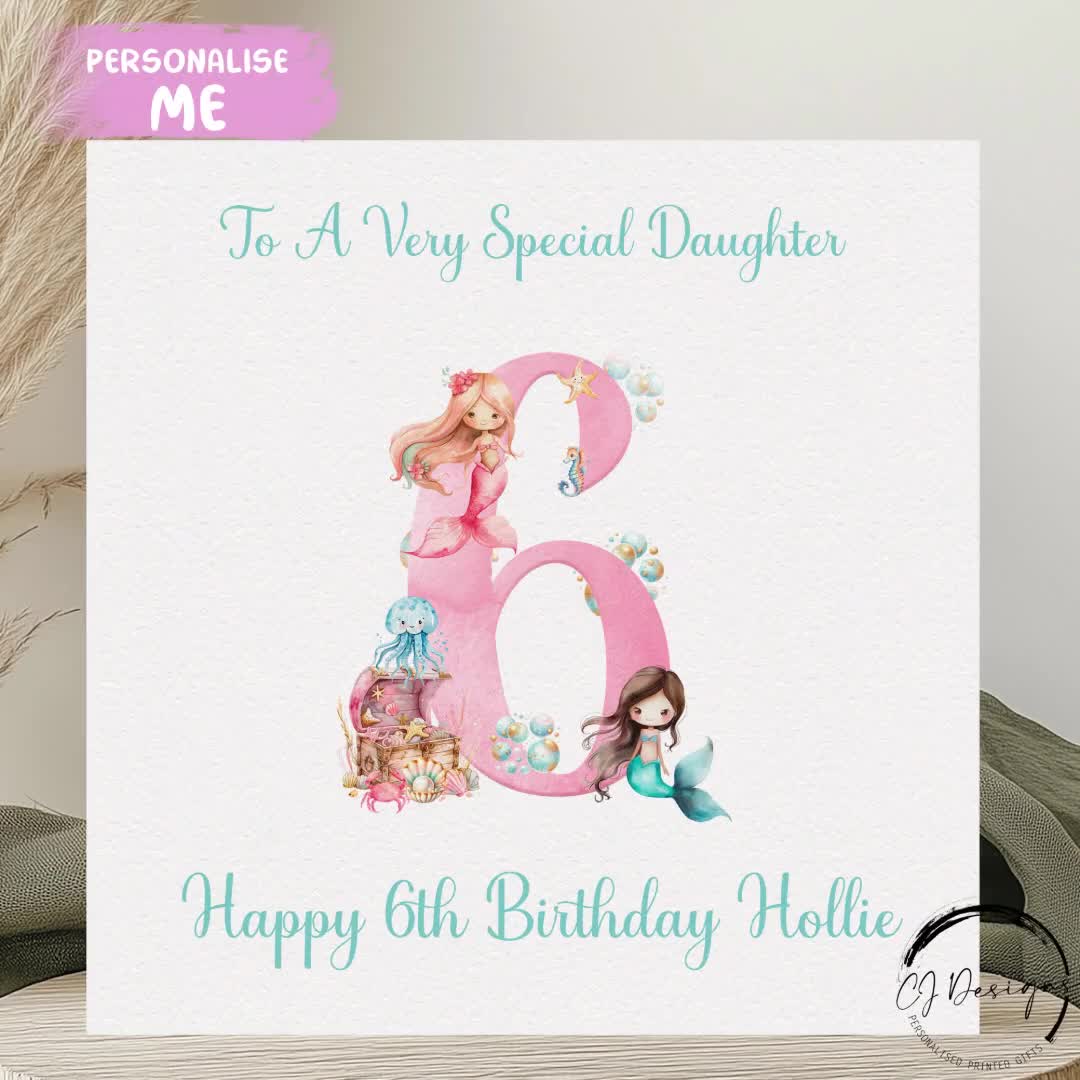 thumbnail image 2 of Twizler 6th Birthday Card For Girl With Dressing Table – Age 6 Birthday Card – Age 6 Card – Age 2 of 14