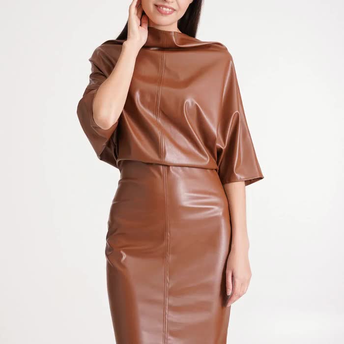 leather kimono dress Long Faux Leather Kimono