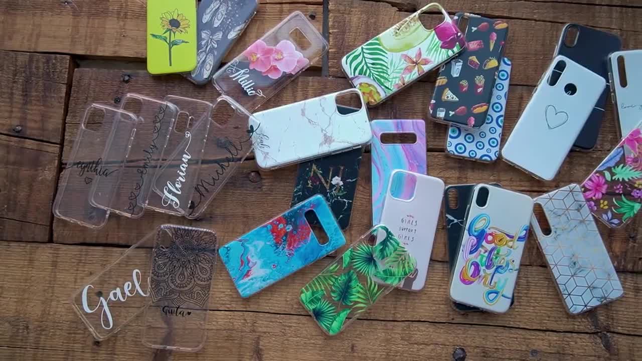 QLTYPRI - Cover protettiva per iPhone 13/iPhone 14, con grazioso bordo ondulato, trasparente, motivo floreale bianco/viola, per donne e ragazze, in