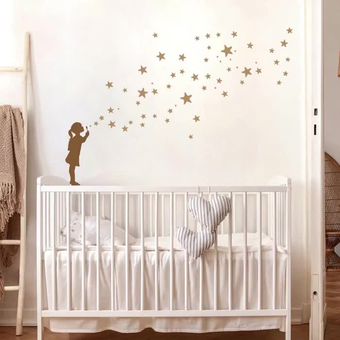 Adesivi murali a forma di stella: decorazioni per la cameretta dei bambini, set di 102 adesivi in vinile - Italia