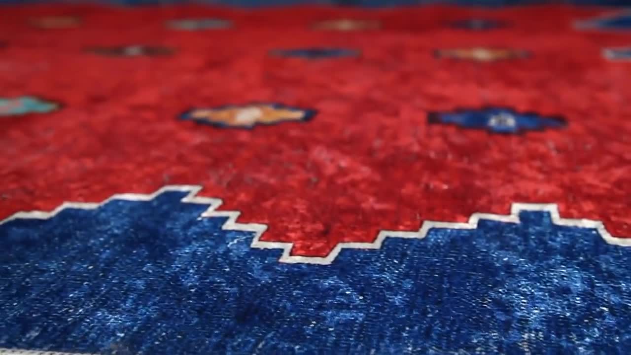 Tappeto Kilim turco, tappeti di grandi dimensioni rosso blu 10x13 9x12 8x10  Design vintage di lusso a tessitura piatta per camera da letto, soggiorno, sala  da pranzo, bambini, lounge -  Italia