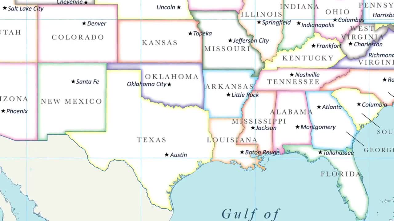 Mapa De Las Capitales De Estados Unidos Para Imprimir Con Estado Y Nombre