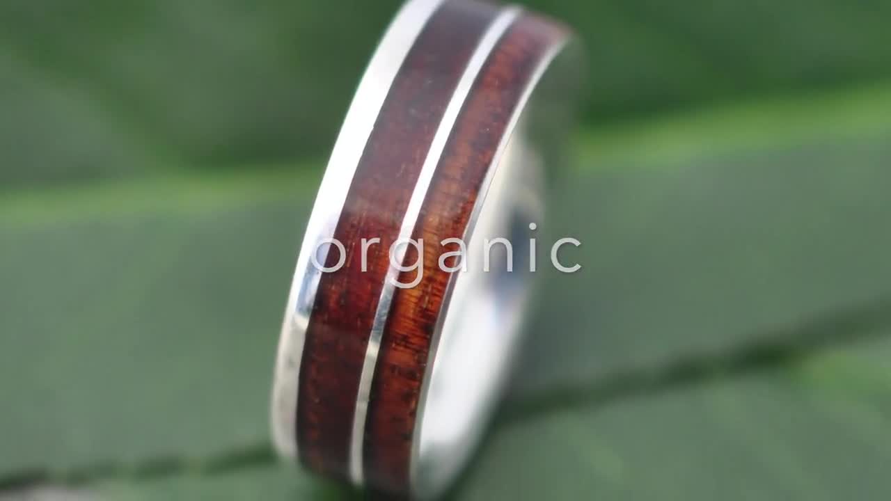 Lados Walnut Comfort Fit Sterling Silver Wood Ring | Naturaleza Organic Jewelry & Wood 13 / 7mm