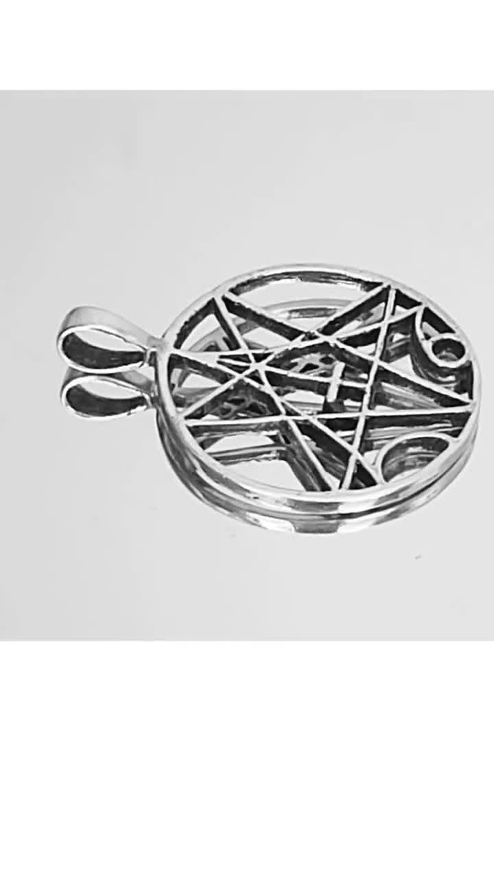 Pentagram 925 silver pendant, inverted cross, Satan Pentagram No. 56 video poster