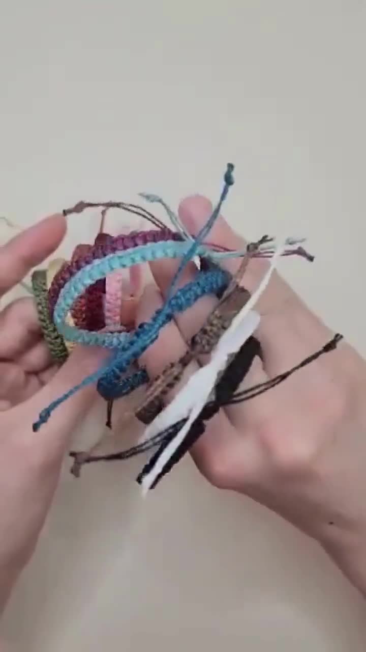 Waterproof Waxed Cord Macrame Pura Vida Bracelet Boho Hippie