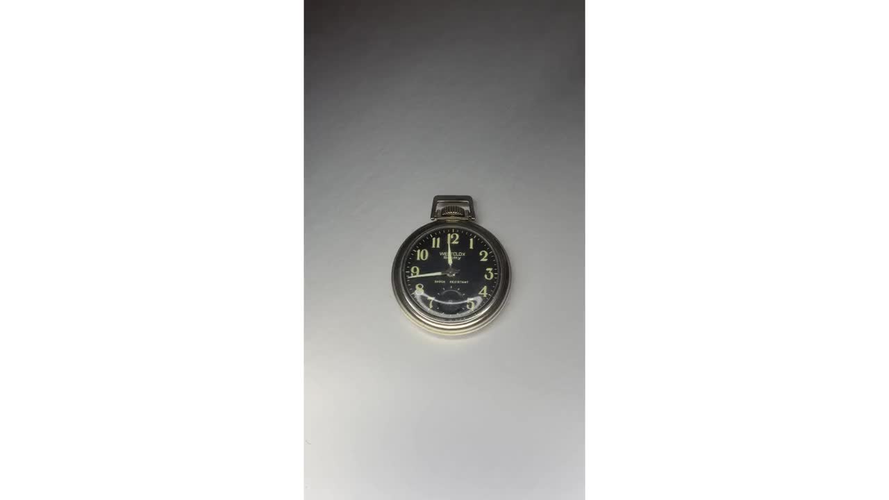 Vintage Westclox Scotty Pocket Watch: Black Dial, Luminous Numbers