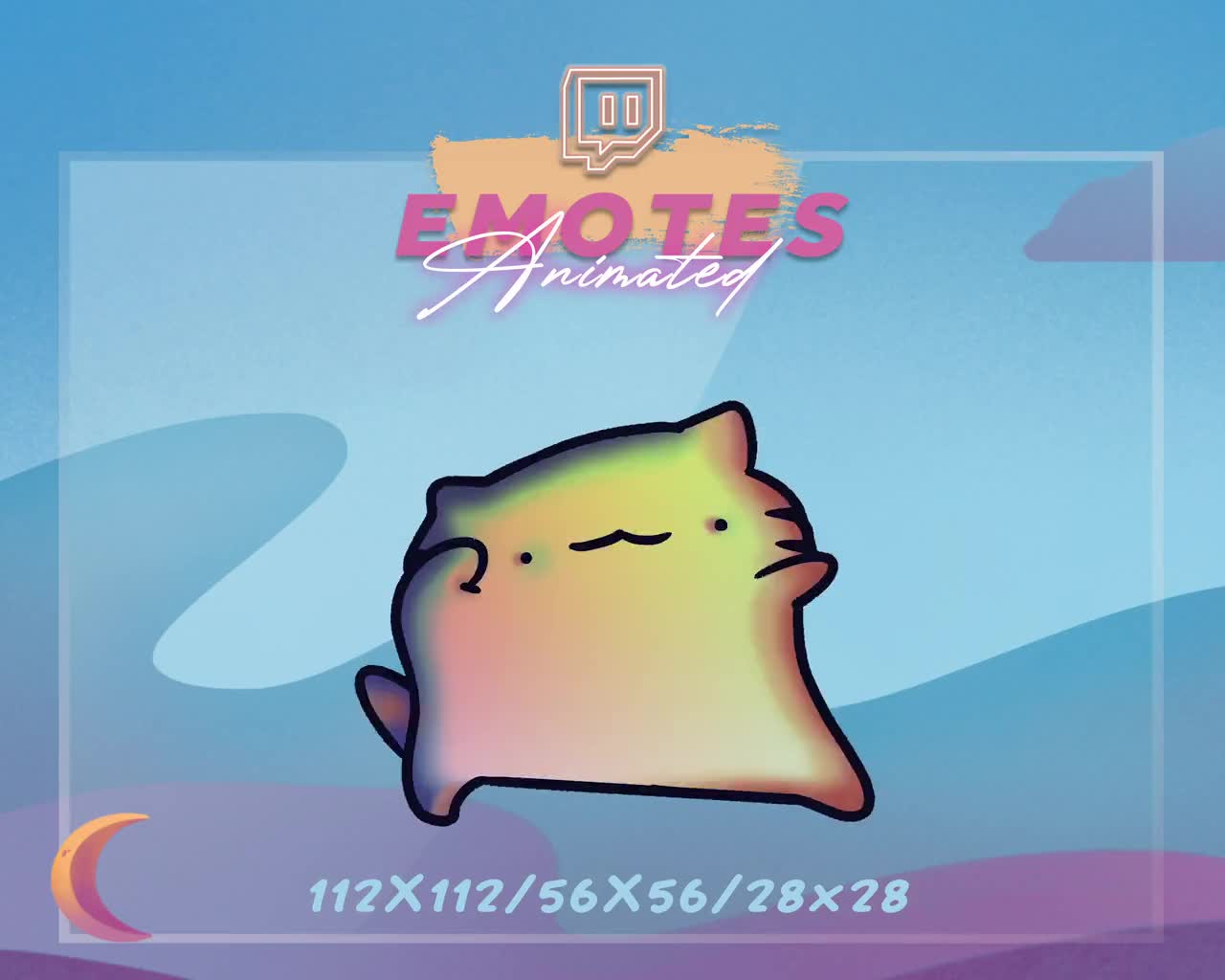 Twitch Emote - Rave Cat | Dancing Emote | Party Emote | Chibi Emote |  Kawaii Twitch emotes