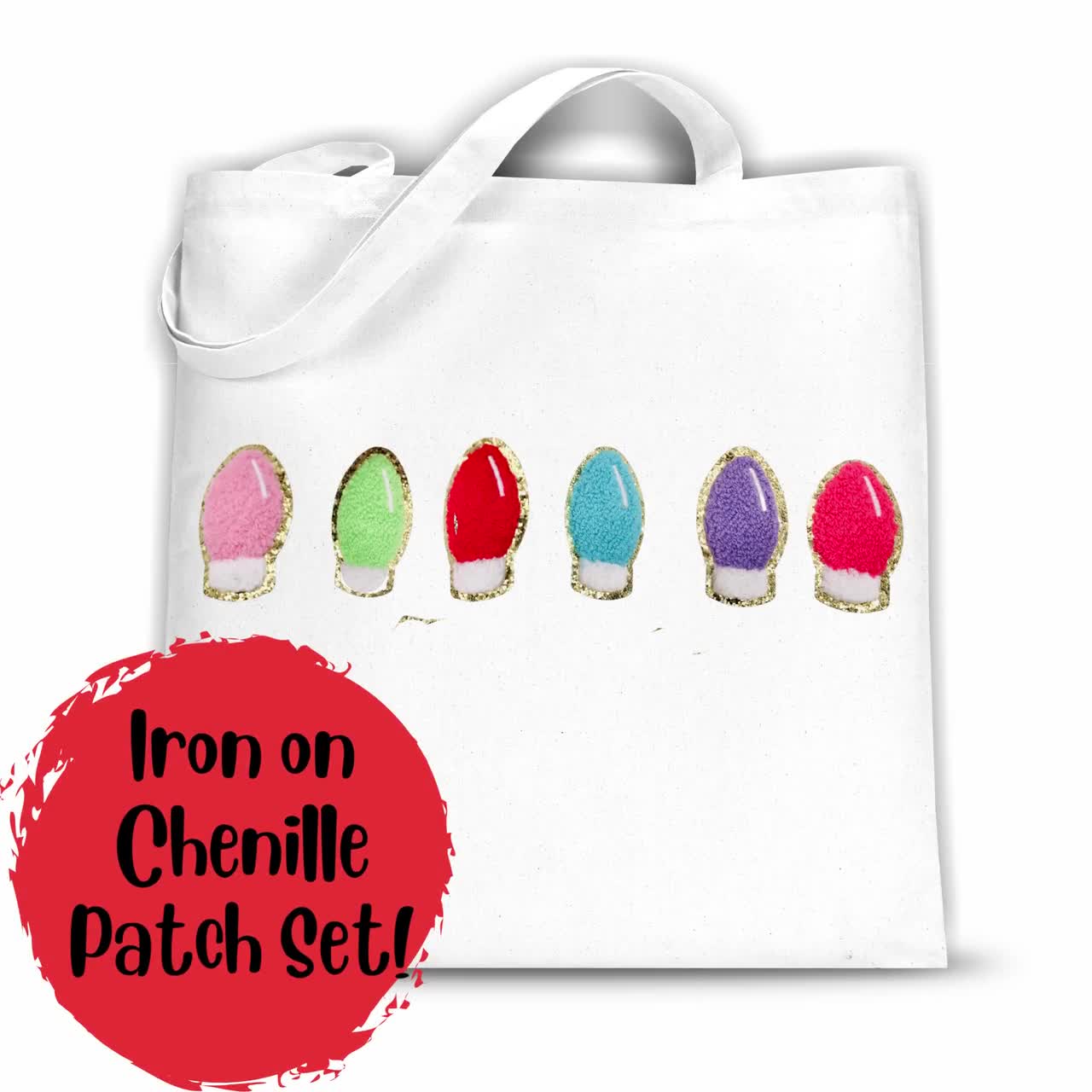 Chenille Patches, Iron on Patch, Chenille Patch Christmas