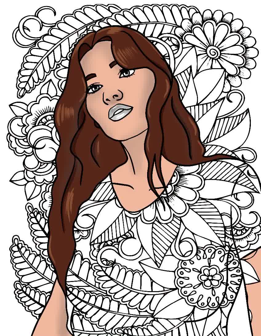 The Beauty in Color Adult Printable Coloring pages of black women,  multicultural women - Shaydesignstudio