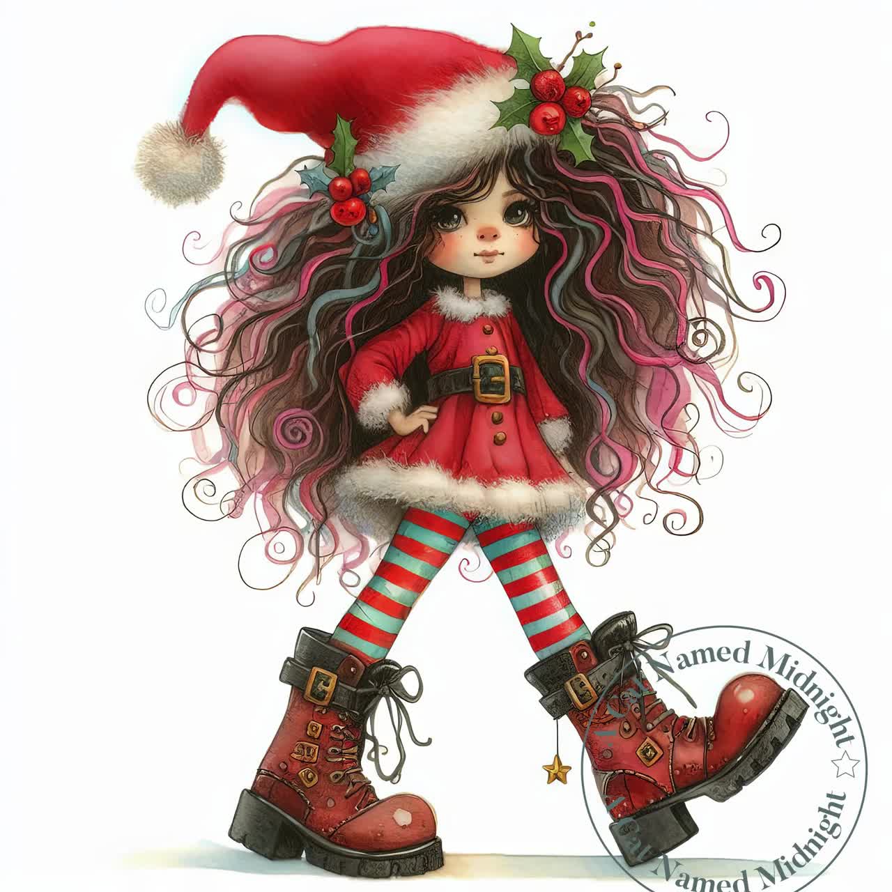 風変わりなクリスマスガールクリップアート 12 JPG 気まぐれな女の子の