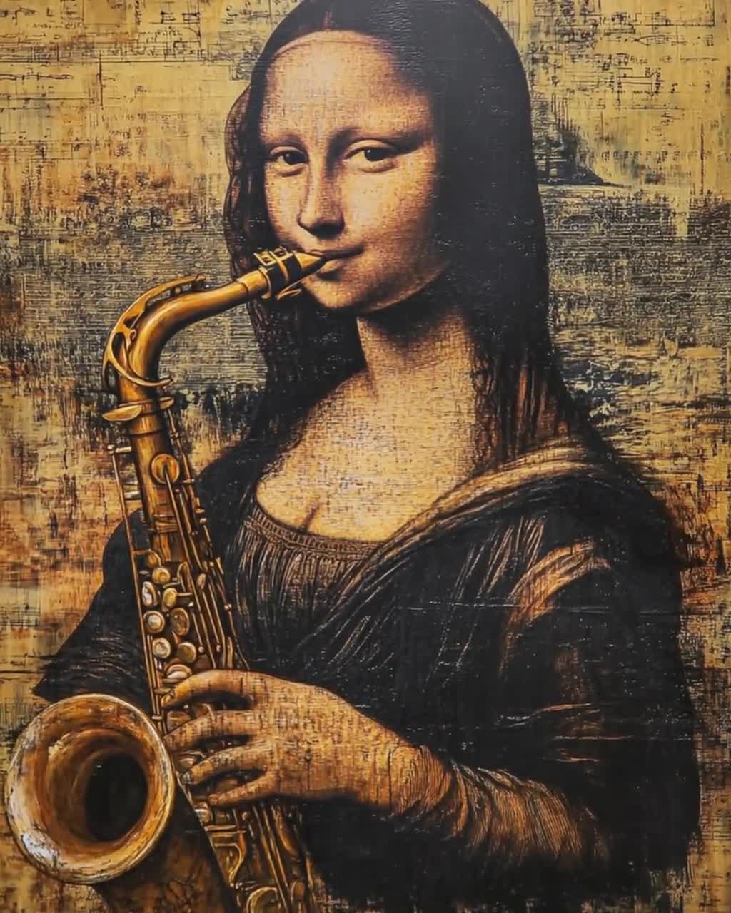 mona.ページ Mona Lisa Playing Saxophone Art Print, Musical Pop Art Decor - Etsy