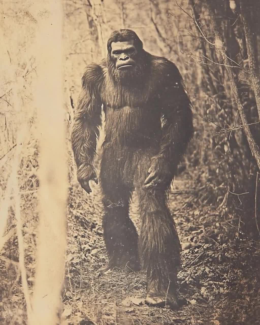 Vintage Bigfoot Photo Print: Sepia Sasquatch Cryptid Wall Art - Etsy