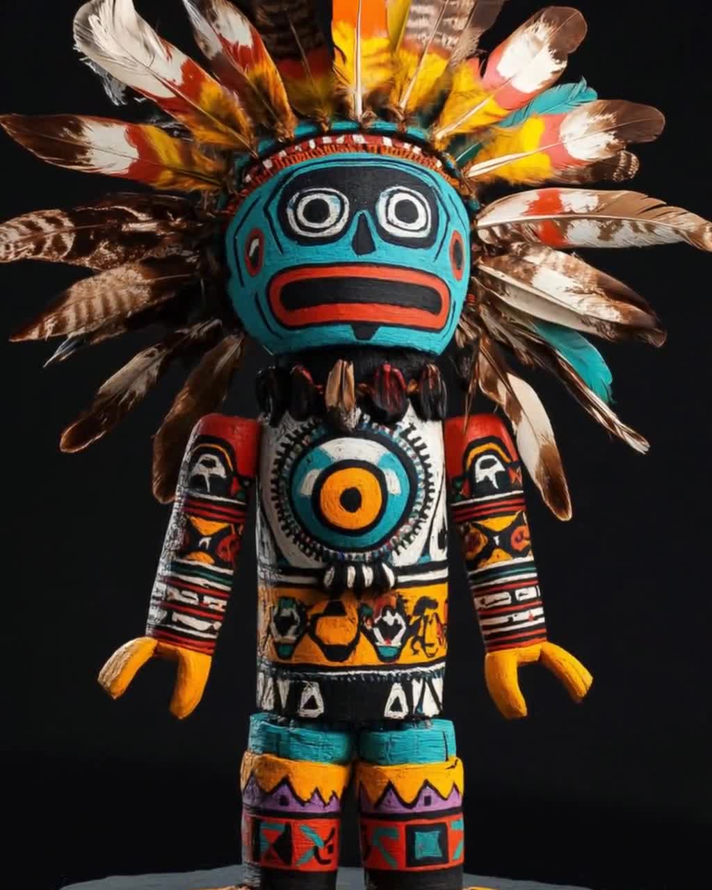 ホピ族のカチナ人形のアートプリント、ネイティブアメリカン、自然の