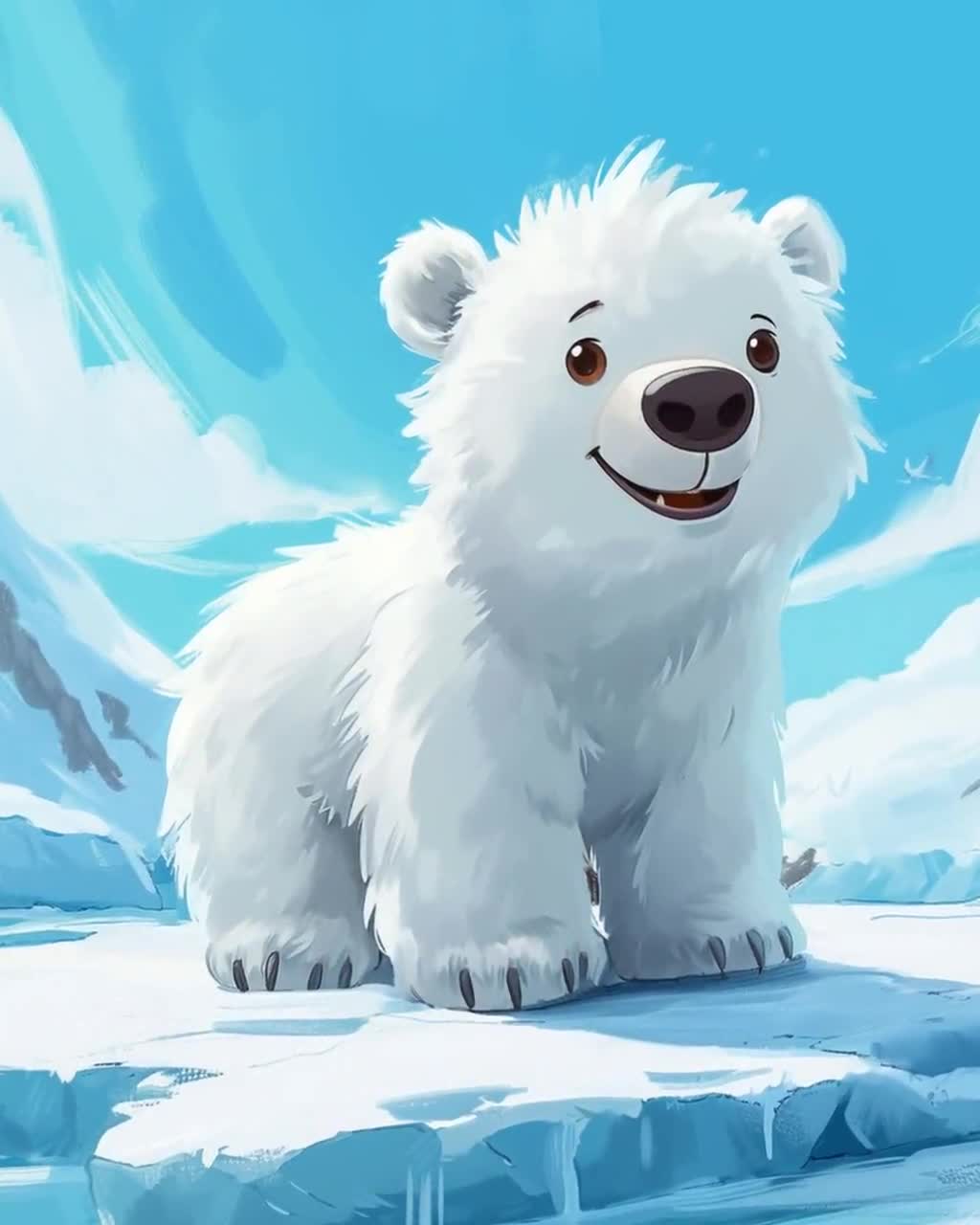 Cuddly Polar Bear Art Print: Whimsical Nursery Decor video poster