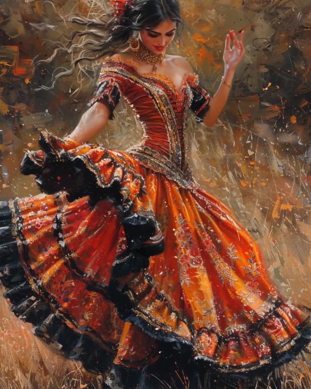 Tapisserie Murale Vintage – Scène De Danse Flamenco – Style Bohème – 50x100 Cm