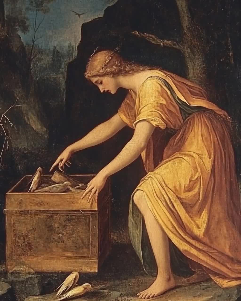 Pandora's Box Art Print, Greek Mythology Decor, Mysterious Pandora