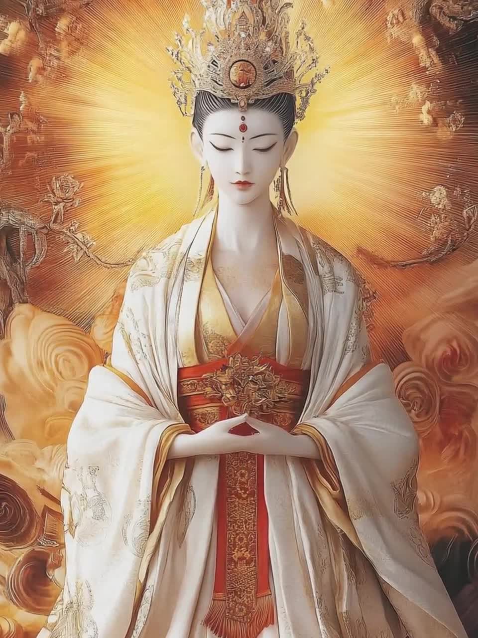 天照大御神のアートプリント：日本の太陽神、神道神話の絵画、天の神光