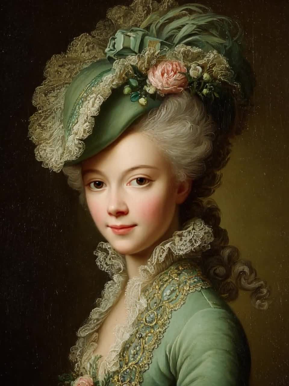 マリー・アントワネットのイラスト：ロココ肖像画、フランス王室の