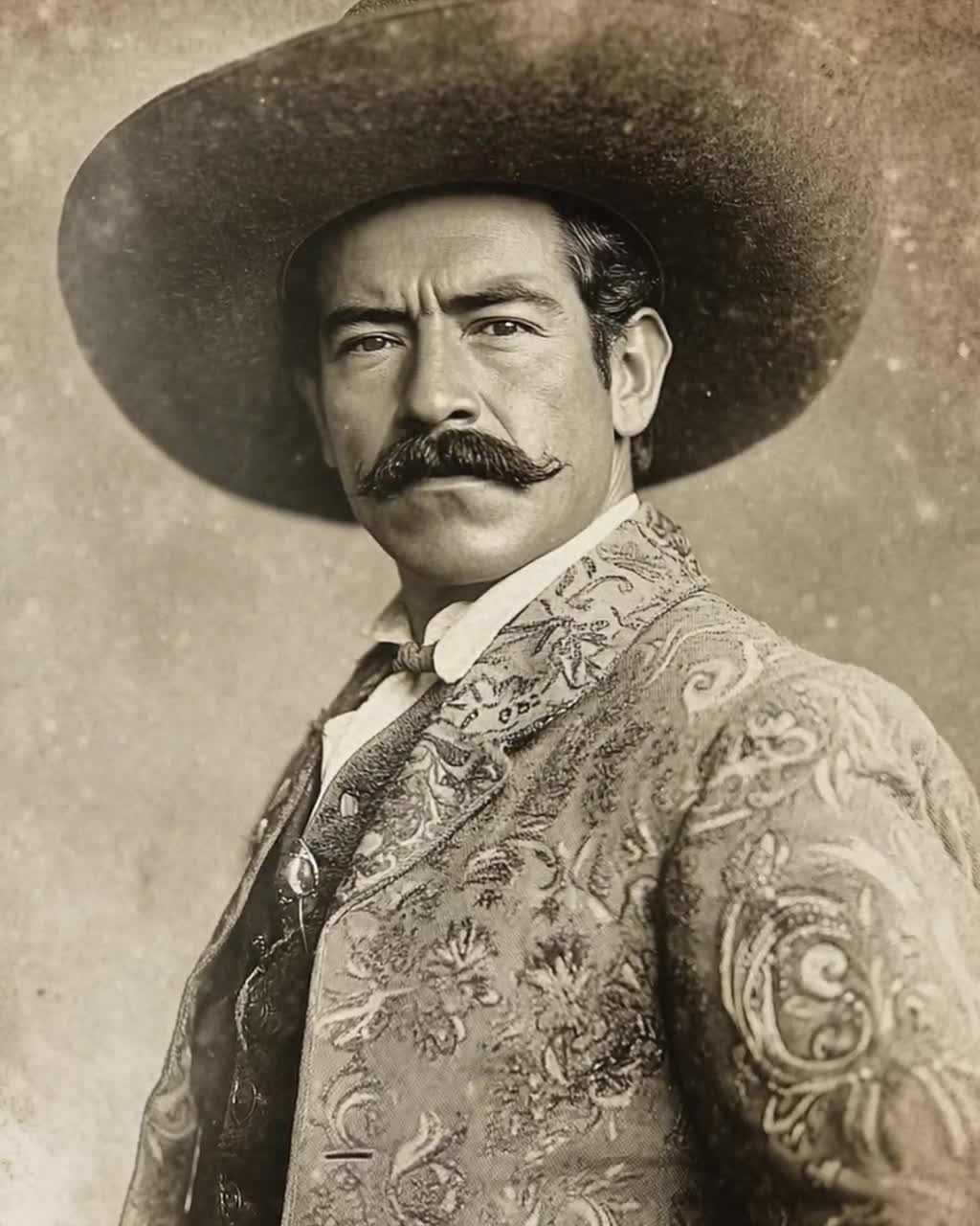 パンチョ・ビリャのヴィンテージ肖像画アートプリント、メキシコ革命の