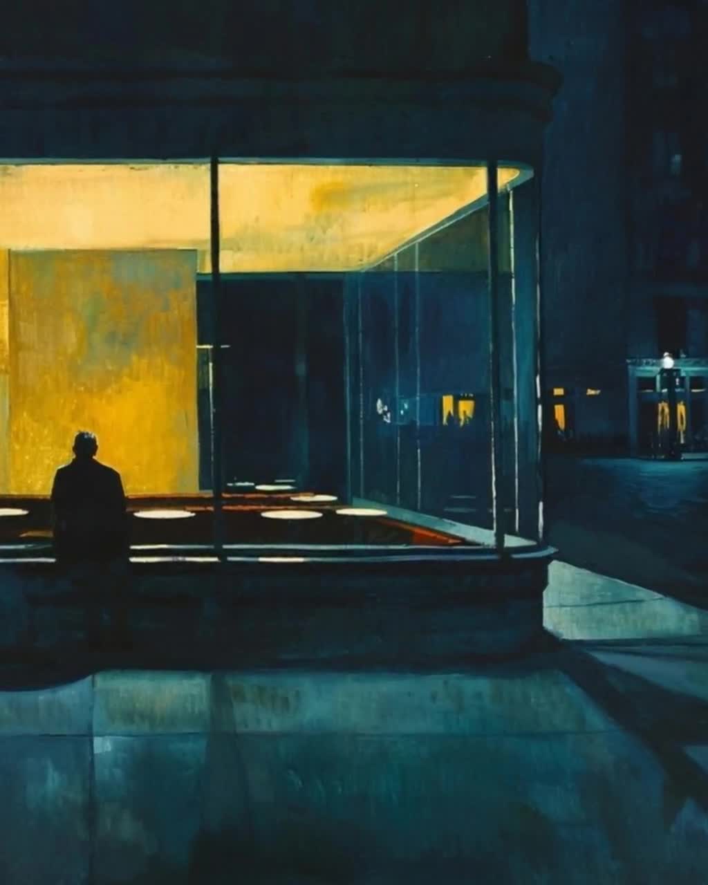 Edward Hopper Inspired Art Print, Vintage Style Wall Decor