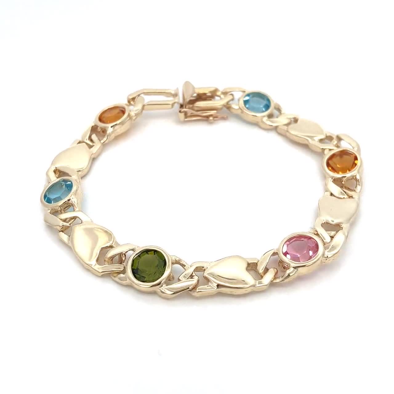MIRACLE　1970s’ multicolor　stone bracelet retro-multi-gemstone-