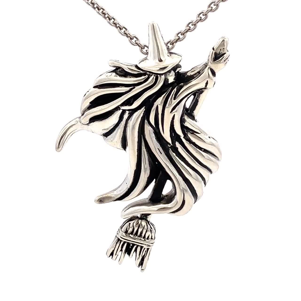 Flying Witch on Broom Pendant Flying Witch on Broom Pendant