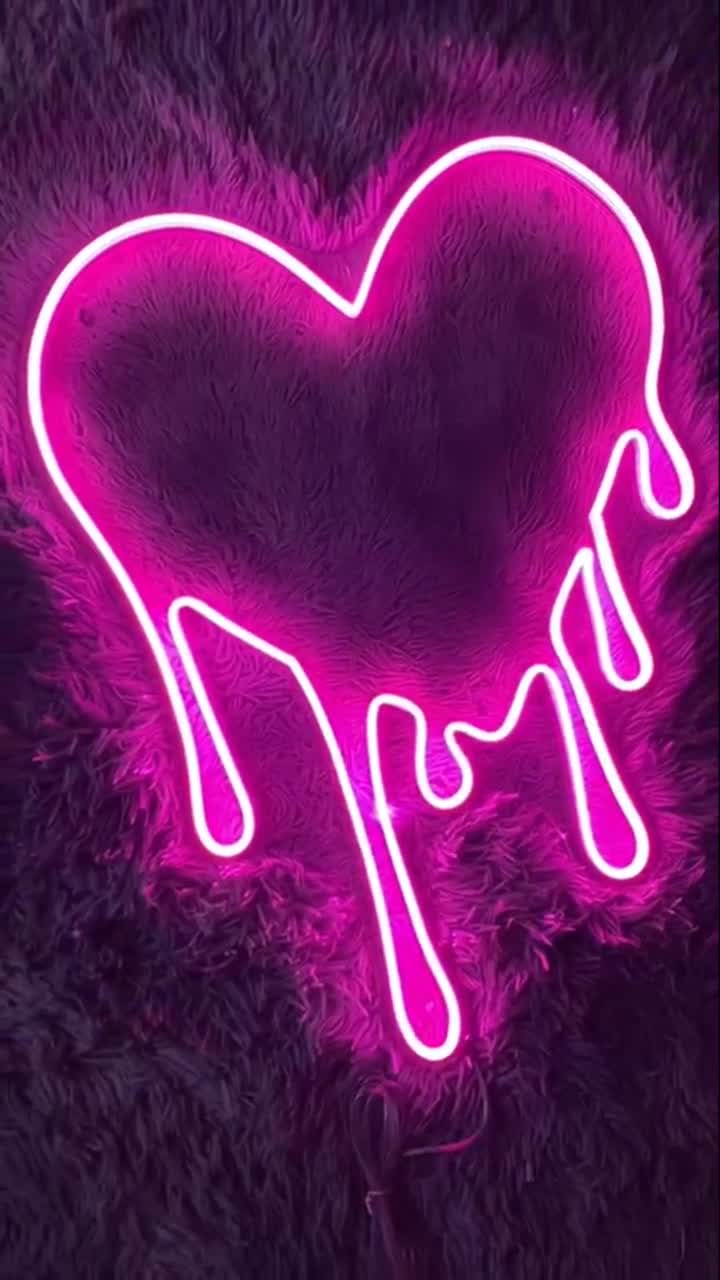 Cuore Luminoso Insegna Neon Segno Cuore Retrò Neon Sfondo Viola -  Vettoriale Stock di ©morokey27.gmail.com 225690250