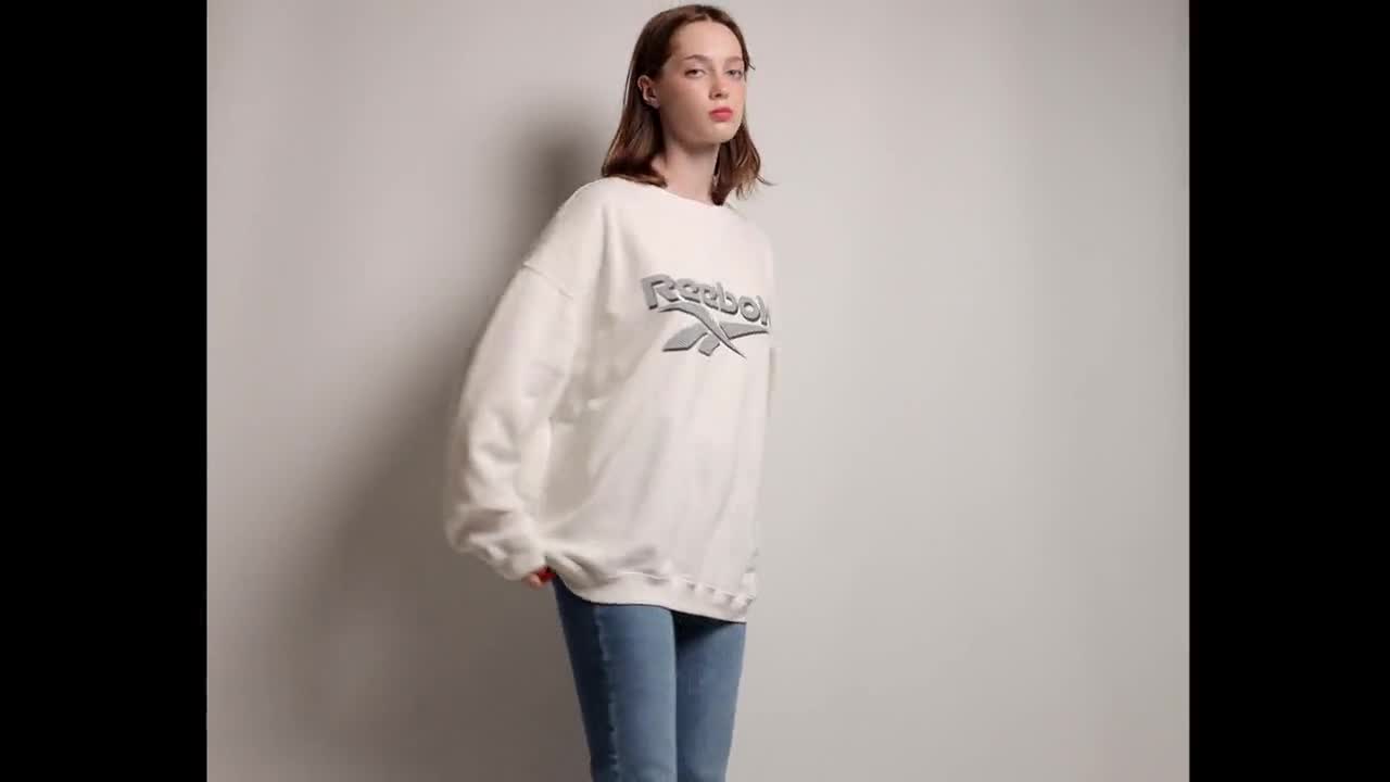 90s Vintage Reebok Sweatshirt White Sweatshirt Reebok Size