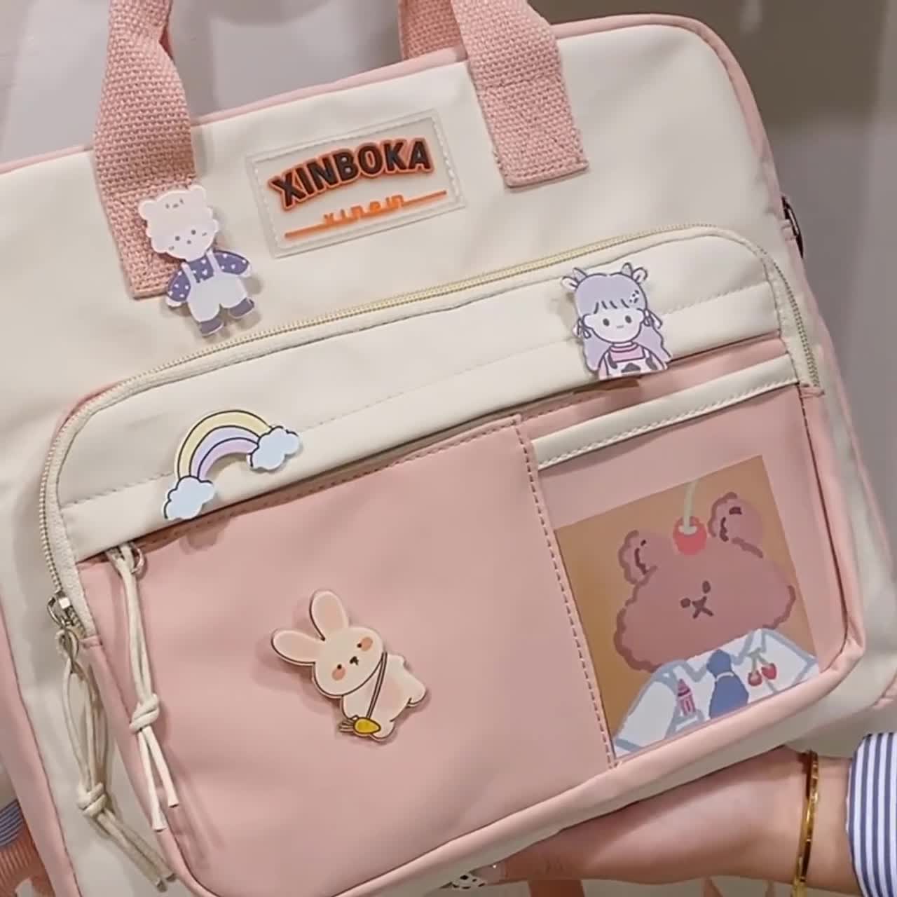 Kawaii Backpack With Kawaii Pins And Accessories, Kawaii Aesthetic  Backpack, Cute Ita Bag, Japanese Backpack, Jk Uniform Bag 