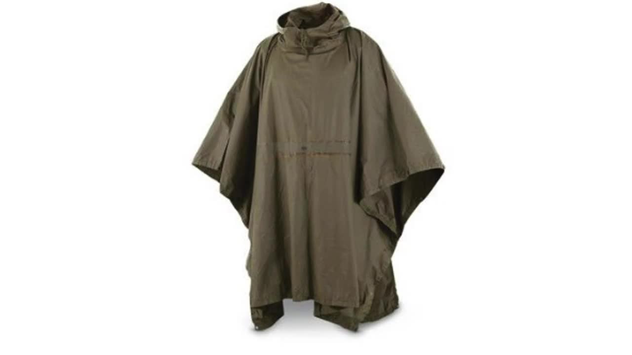 Genuine German Amy OD Wet Weather Poncho Vintage Military